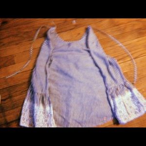 Kontrol Striped V cut Back Tie Shirt